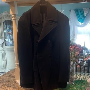 Classic Men's Black cashmere blend Peacoat